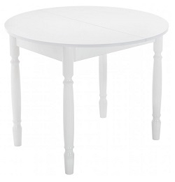 Круглый стол из дерева. Цвет белый.