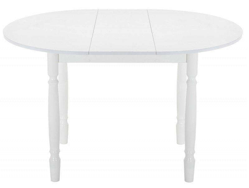 Круглый раскладной стол из дерева. Цвет белый.