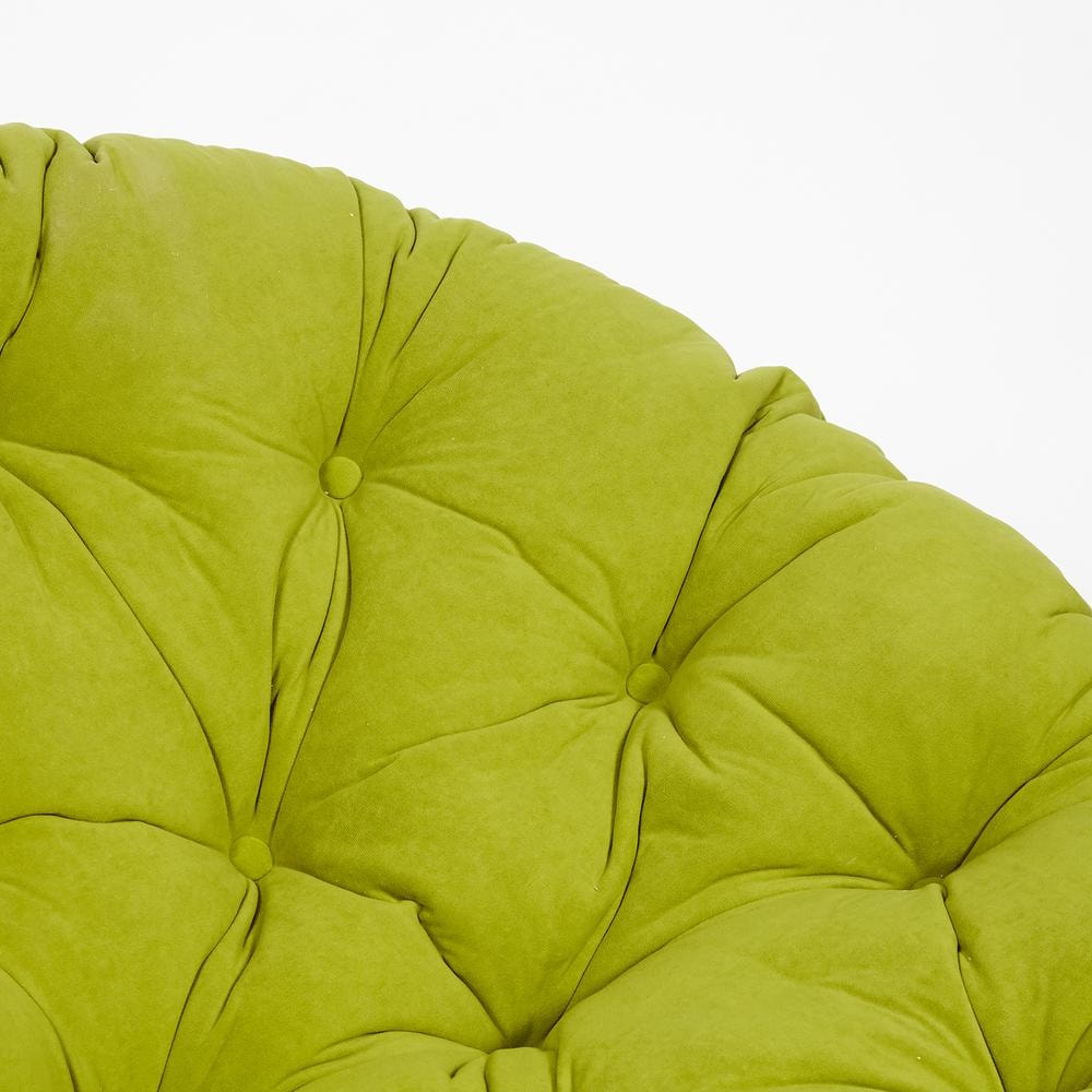 Мягкая съемная подушка в цвете олива, декорирована пуговицами