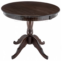 Круглый раздвижной деревянный стол. Цвет шоколад.