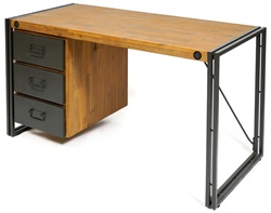 Письменный стол в стиле лофт из дерева акации на металлическом каркасе