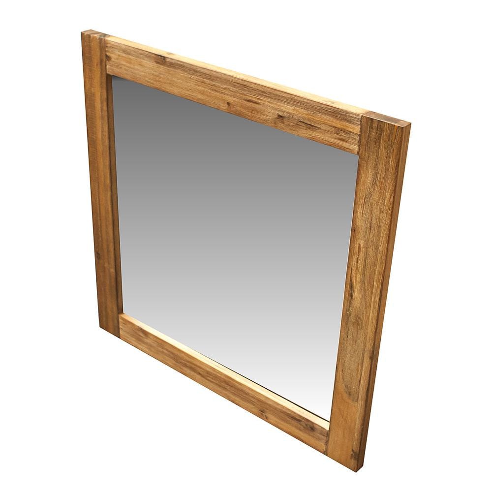 Квадратное зеркало в деревянной раме, цвет коричневый дым