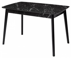 Черный раскладной стол, столешница ламинированный МДФ,цвет черный мрамор, ножки массив бука