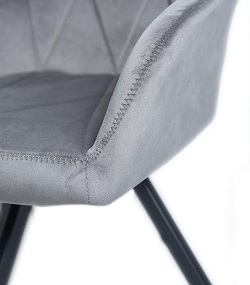 Стул-кресло из ткани, с поворотным механизмом на металлокаркасе. Цвет серый.