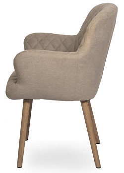 Стул-кресло из ткани деревянных ножках. Цвет кофейный.