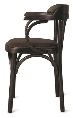 Венский деревянный стул с сиденьем из экокожи. Цвет венге, цвет экокожи коричневый.