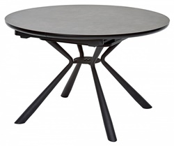Стол раскладной, столешница керамика серого цвета, ножки металл в черном цвете