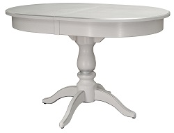 Овальный раздвижной стол. Цвет белый/серебро.