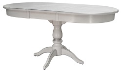 Овальный раздвижной стол. Цвет белый/серебро.