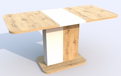 Прямоугольный стол из ЛДСП. Цвет дуб артисан/белый.