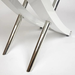 Стол со стеклом на МДФ на каркасе из МДФ и металла. Цвет белый.