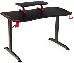 Компьютерный стол с полкой. Цвет черный/красный.
