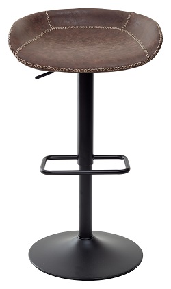 Барный стул из экокожи с регулируемой высотой. Цвет винтажный коричневый.