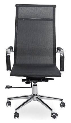 Компьютерное кресло, обтянутое сеткой. Цвет черный.