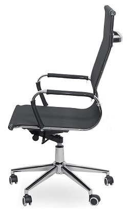 Компьютерное кресло, обтянутое сеткой. Цвет черный.
