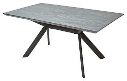 Раздвижной стол из ламинированного МДФ на металлокаркасе. Цвет темно-серый камень.