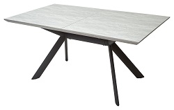 Раздвижной стол из ламинированного МДФ на металлокаркасе. Цвет серый камень.