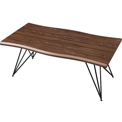 Нераскладной современный обеденный стол на металлокаркасе. Цвет орех.