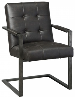 Кресло офисное из искусственной кожи и металла в коричневом цвете