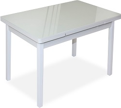 Стол обеденный прямоугольный, раздвижной. Цвет белый.