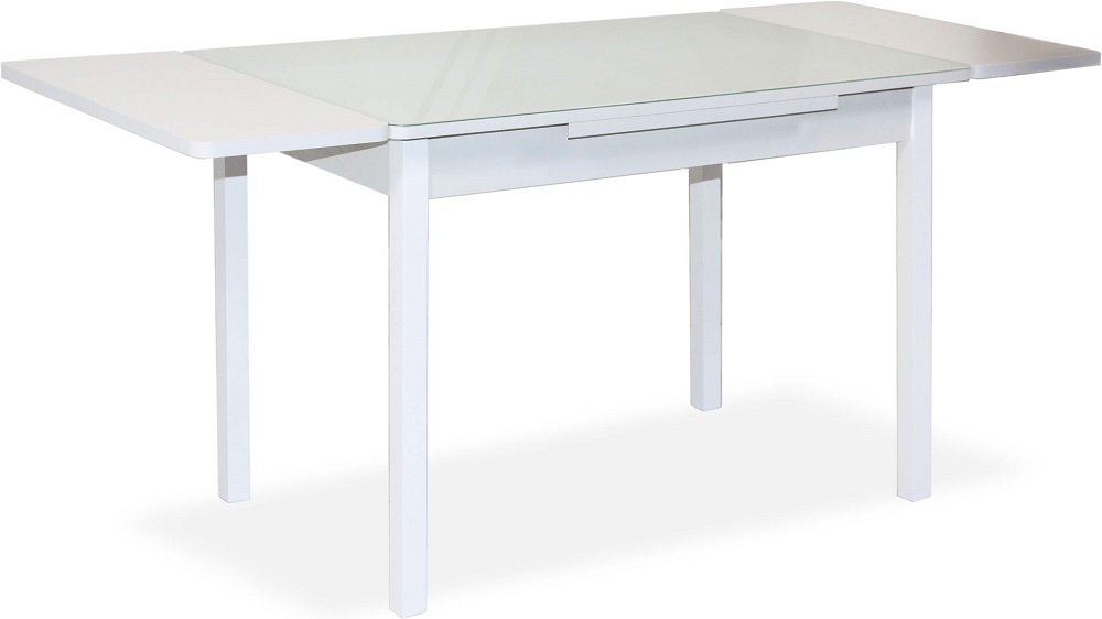 Стол обеденный прямоугольный, раздвижной. Цвет белый.