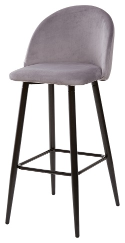 Барный стул из ткани. Цвет серый.