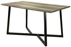 Стол обеденный, столешница матовый МДФ, цвет серое дерево, каркас черный металл