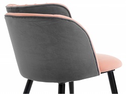 Велюровый стул на металлокаркасе. Цвет розовый/серый.