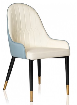 Бело-голубой стул из экокожи WV-12415