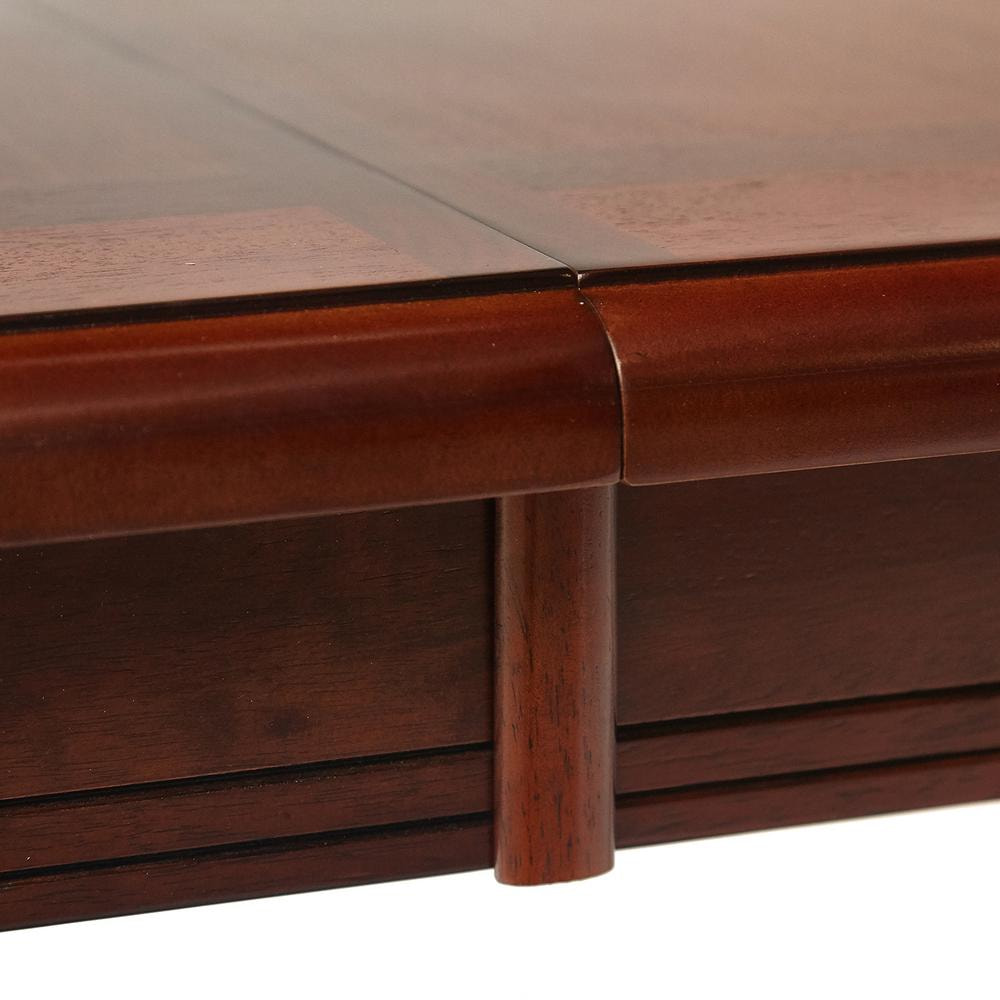 Большой обеденный раскладной стол в коричневом цвете