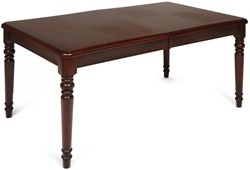 Большой обеденный раскладной стол на резных ножках в коричневом цвете