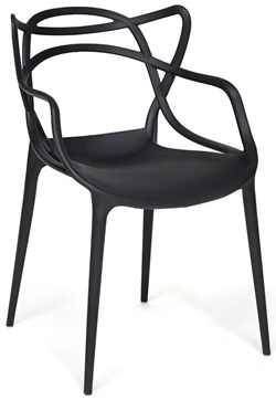 Дизайнерский стул из пластика в черном цвете