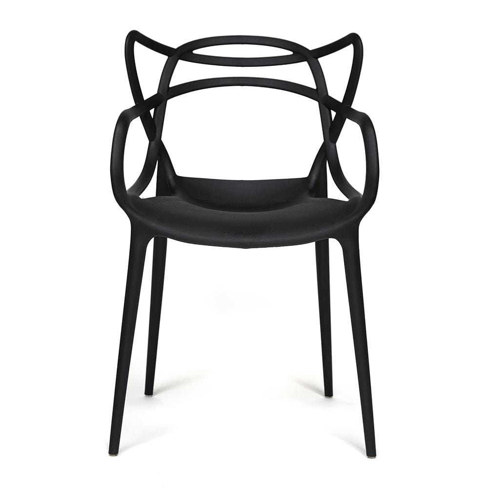 Дизайнерский стул из пластика в черном цвете