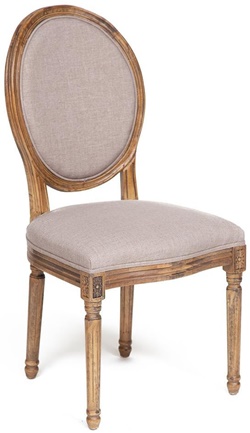 Французский стул с овальной спинкой, каркас из массива березы, мягкое сиденье и спинка обтянуты тканью