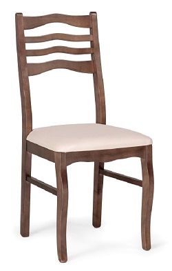 Деревянный стул с мягким сиденьем. Цвет бежевый/орех.