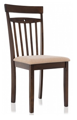 Деревянный стул с мягким сиденьем. Цвет бежевый/темный дуб.