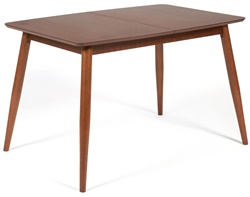 Раскладной обеденный стол коричневого цвета, столешница МДФ, каркас из натурального бука