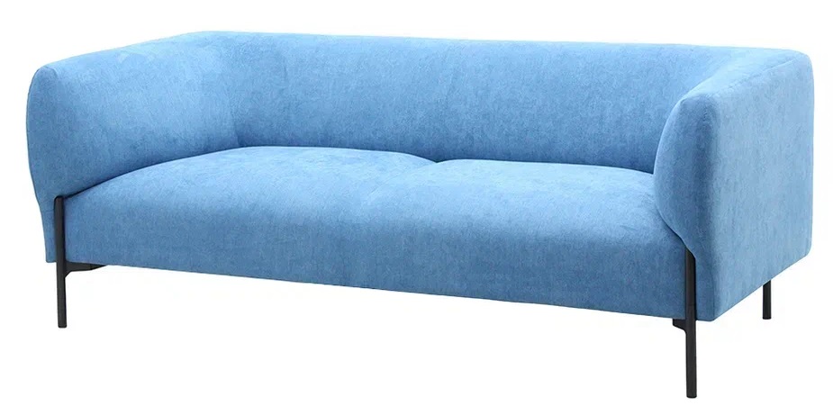 Мягкий диван голубого цвета