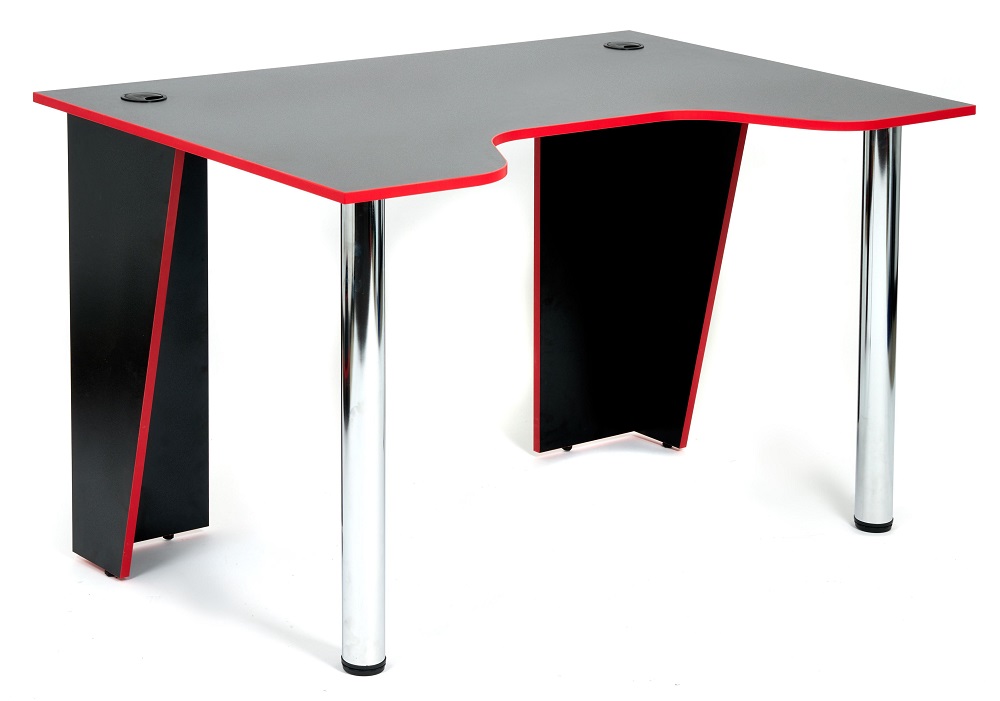 Компьютерный стол. Цвет черный/красная кромка.