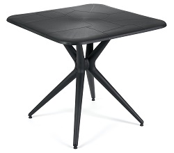 Квадратный стол из пластика. Цвет черный.