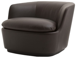 Современное кресло с мягким сиденьем и подлокотниками