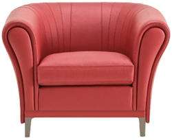 Кресло в современном стиле с мягким полукруглой спинкой
