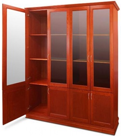 Библиотека в классическом стиле состоит из двух шкафов со стеклянными дверями