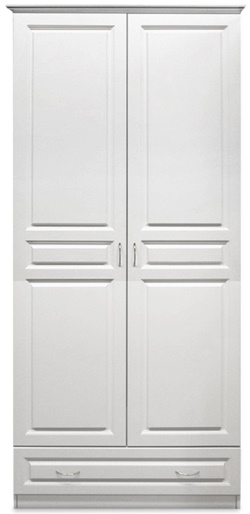 Шкаф 2-х створчатый белого цвета из массива сосны