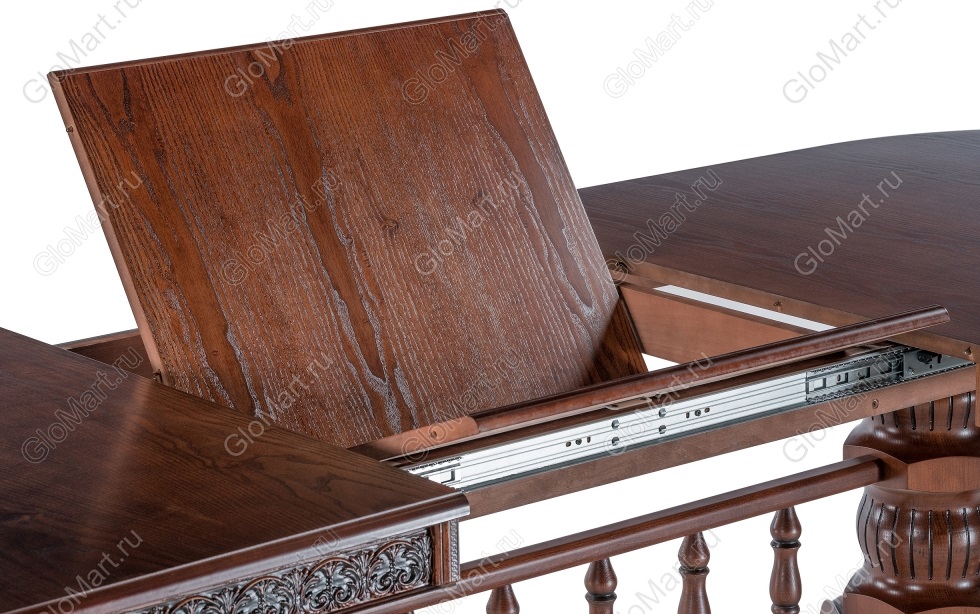 Большой раскладной обеденный стол из дерева. Механизм раскладки.