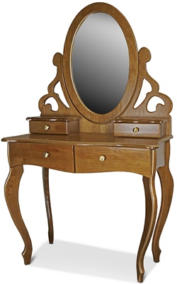 Туалетный столик с зеркалом из натурального дерева в классическом стиле