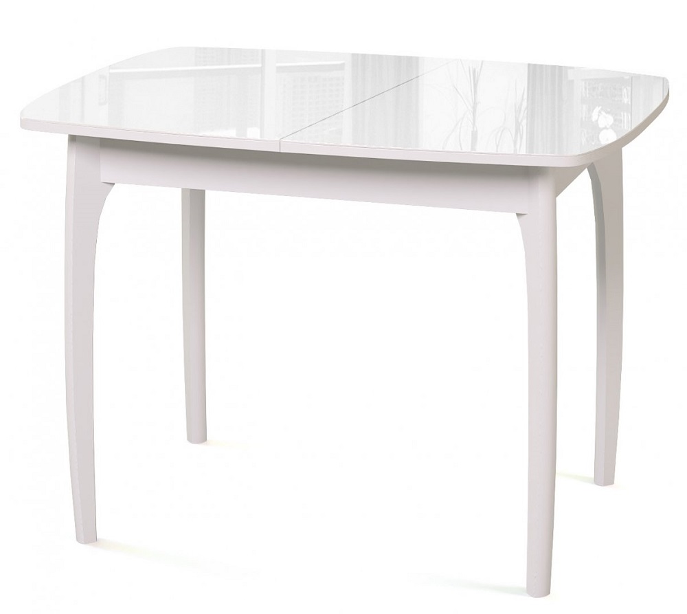 Прямоугольный раздвижной стол. Цвет белый.
