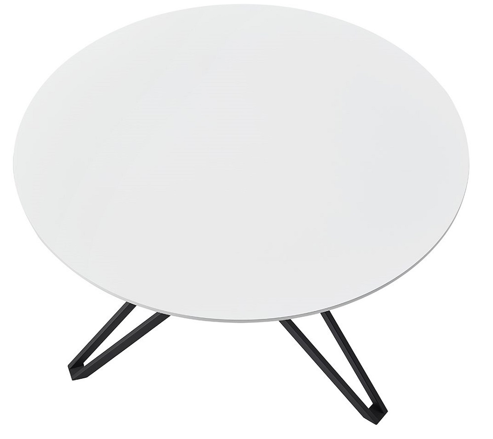 Круглый стол из МДФ, Цвет-белый лак.