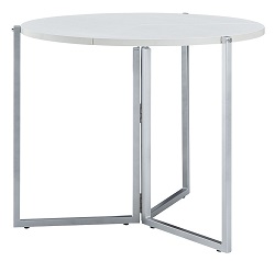 Складной стол из МДФ на металлокаркасе. Цвет белый.
