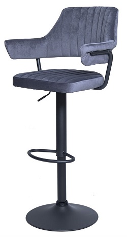 Серый бархатный стул BT-12687